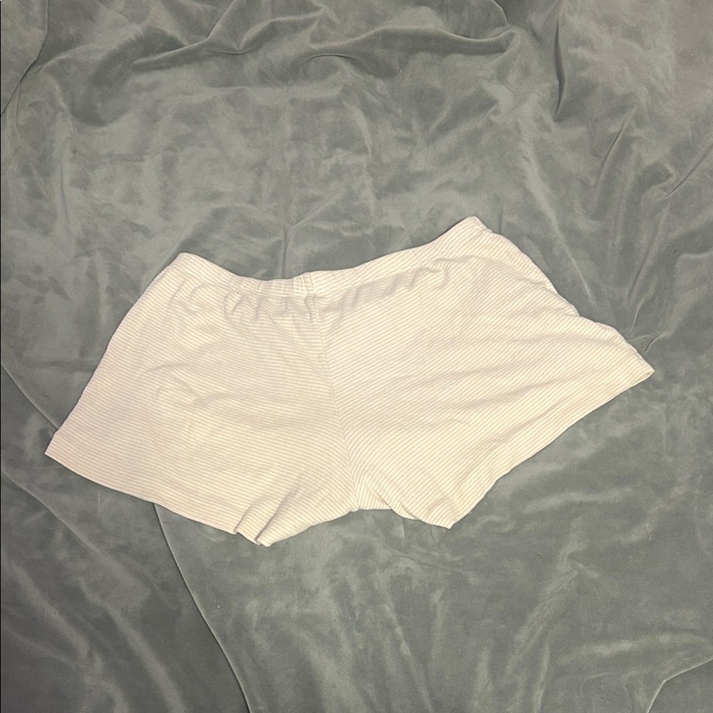 Brandy Melville Cream Striped Shorts